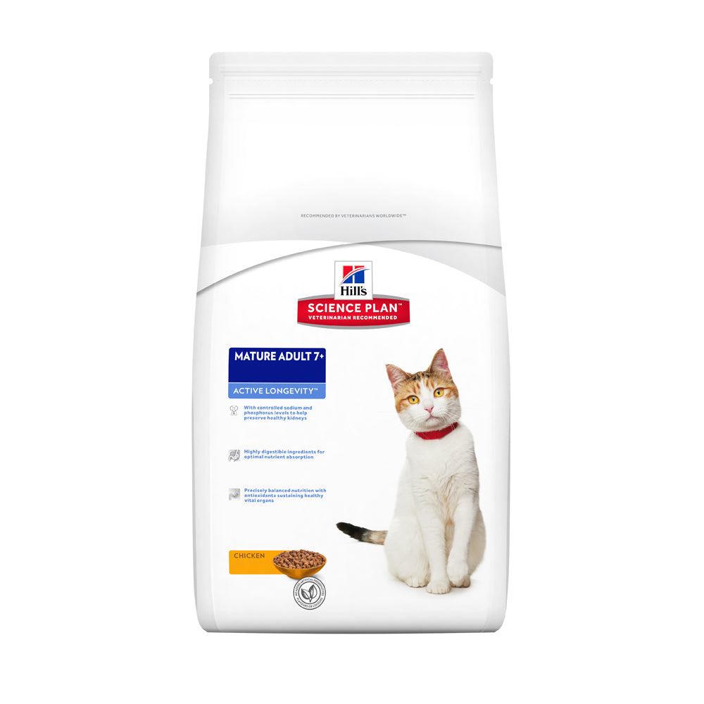 Hill's science plan active longevity best sale mature cat food with chicken 10kg
